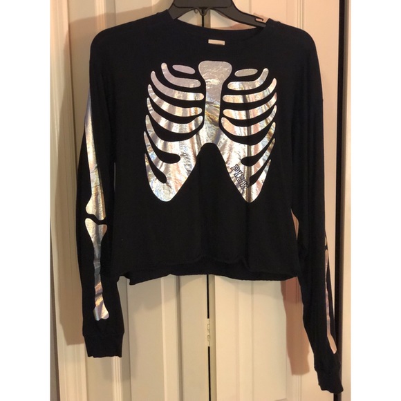 PINK Victoria's Secret Tops - Skelton Cropped long sleeve